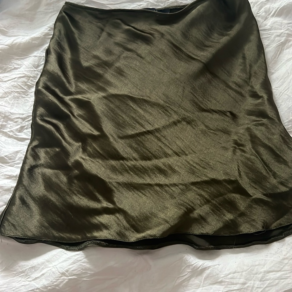 ASOS Green Satin Skirt